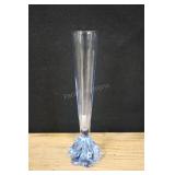 Transparent Blue Bud Vase, Glass