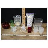 Assorted Vases- Glass, Crystal Votives, Blenko Bam