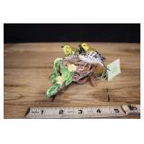 Pair Lady Bird Black Throated Green Warblers On Ne