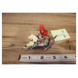 Lady Bird Red Cardinal On Nest Of Eggs, Porcelain