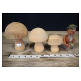 Carved Wooden Mushrooms, Anri Bottle Stopper