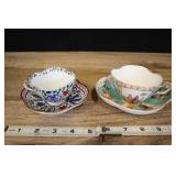 Hand Painted Tea Cups & Saucers, Quadrilobe