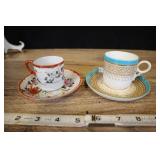Tea Cups & Saucers, 2 Bone China, 1 Porcelain