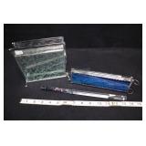 Slag Glass Kaleidoscope With Glass Stand, And Spac