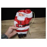 Vintage Lighted Plastic Santa Mold, 1930s, Mounted