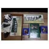 Assorted Winter Village- Lamplights, Figurines, Tr