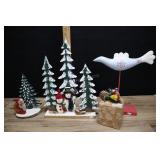 Assorted Holiday Decor, Wood Figures