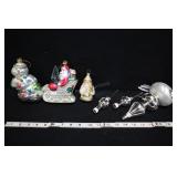 Vtg Mercury Glass Christmas Ornaments- Santas, Sno