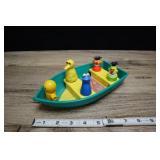 1972 Fisher Price Row Boat With Sesame Street Gang
