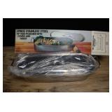 3 Pc Stainless Steel 18" Fish Poacher With Lid, Ne