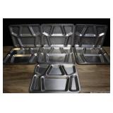 7 Military Issue Stainless Steel Divided Mess Plat