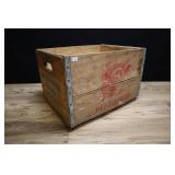 Vintage Wooden Meadowbrook Farms Milk Crate, Bronx