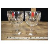Set Of 2 Vintage Michelob Beer Goblets, Red Ribbon
