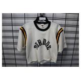 Vtg Purdue Half Shirt, Large, Jersey, White/black/