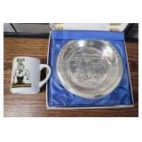 Sterling Silver Purdue University Cup And Plate