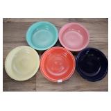 Five Fiesta 7 Inch Bowls,