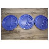Three 10.5 Inch Compartment Plates, Calif.