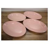 Four Oval Plates, 10.5 X 1 Inch, Shell Pink, Sterl
