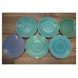 Six Bauer 6 Inch Saucers,