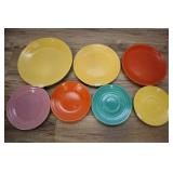 Five Plates And Two Saucers, Largest Is 9 Inch, Ba