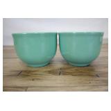 Two Homer Laughlin Bowls, 4.5x3.5 Inch Green