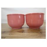 Two Homer Laughlin Bowls, 4.5x3.5 Inch Rose