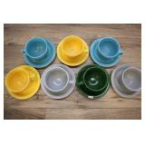 Seven Cups And Saucers, 3 Saucers Have Chips