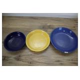 Three Bowls/pot Trays, Largest Is 7 Inch