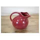 Red Ceramic Tilt Ball Pitcher - 6.5" H