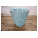 Vintage Blue Speckled Diamond Form Pot, Us Pottery