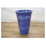Vintage Hull Pottery Blue Vase With Rings