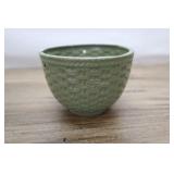 Vintage Japan Hanging Planter, Green Glaze,5.75x 4