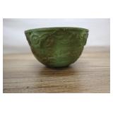 Vintage Hanging Planter, Green And Gold, 7x4.25 In