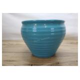 Vintage Blue Ringware Jardiniere, 8x6 Inch