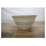 Mccoy Pink And Blue Striped Pottery Mixing Bowl