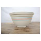 Mccoy Pottery Pink Blue Stripe Mixing Bowl 14"
