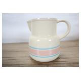 Mccoy Pottery Pink Blue Stripe Pitcher, 6 Inch, 13