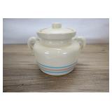 Mccoy Stoneware Pink Blue Stripe Bean Pot