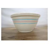 Mccoy Pottery Pink Blue Stripe Mixing Bowl 12 Inch