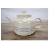 Mccoy Pottery Pink Blue Stripe Teapot