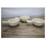 3 Mccoy Pottery Pink And Blue Striped Soup Bowl Wi