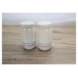 3 Mccoy Pottery Pink Blue Stripe Bowls, S & P