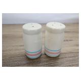 3 Mccoy Pottery Pink Blue Stripe Bowls, S & P