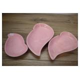 Three Pink Speckled Nested Trays, , Made In Calif.