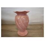 Pink Speckled, Swirl Vase, 5 X 8 Inch, Scalloped M