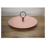 Vintage Pink Speckled Tidbit Tray, 10 Inch, Monter