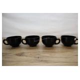 Four Black Tea Cups, 3.5x2.5 Inch