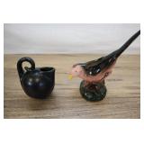 Ceramic Miniature Pitcher And Bird Planter