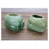 2 Vintage Bell Pepper Planters, 2.5 Inch
