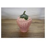 Strawberry Shaped  Jam Jar Ceramic, 4.75 Inch